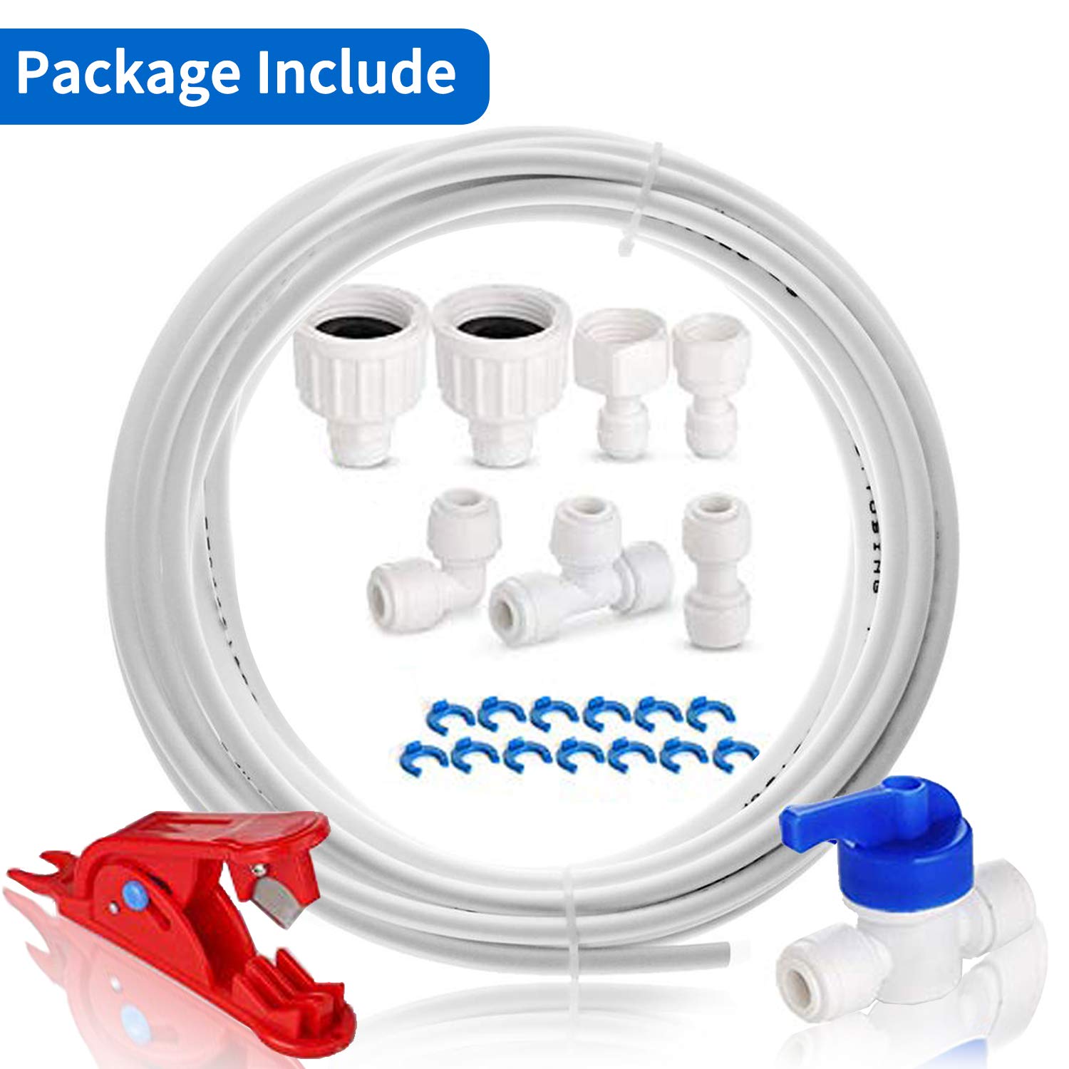 Fridge Water Pipe Tube With Connector Fittings Kit AOBETAK 15M Fridge