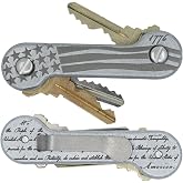 Aluminum Freedom KeyBar Key Organizer EDC Tool | Everyday Carry Compact Key Holder Multi-Tool and Keychain Organizer with Pocket Clip (Holds up to 12 Keys)