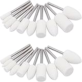 PHYHOO Wool Felt Mounted Mandrel Polishing Buffing Wheels Grinding Bits Grinder Head Polish Watch Jewelry Rotary Dremel Tool Accessories Attachment - 1/8 Inch Shank