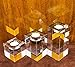 Le Sens Amazing Home Large Crystal Candle Holders Set of 3, 2.7/4.3/5.9 inches, Prepackaged Huge Big Elegant Heavy Solid Square Tealight Holders Set Centerpiece for Home Decor