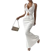 QJQ Skirt Sets Women 2 Piece Outfits Summer Twist Front Halter Tank Tops Bodycon Long Maxi Fishtail Skirt