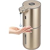 OHIFAST Automatic Liquid Soap Dispenser Touchless, USB Rechargeable Smart Hand Soap Dispenser, 6-Level Adjustable, 12.8oz/380mL Wall Mounted for Bathroom Kitchen Accessories Dish Soap-Gold