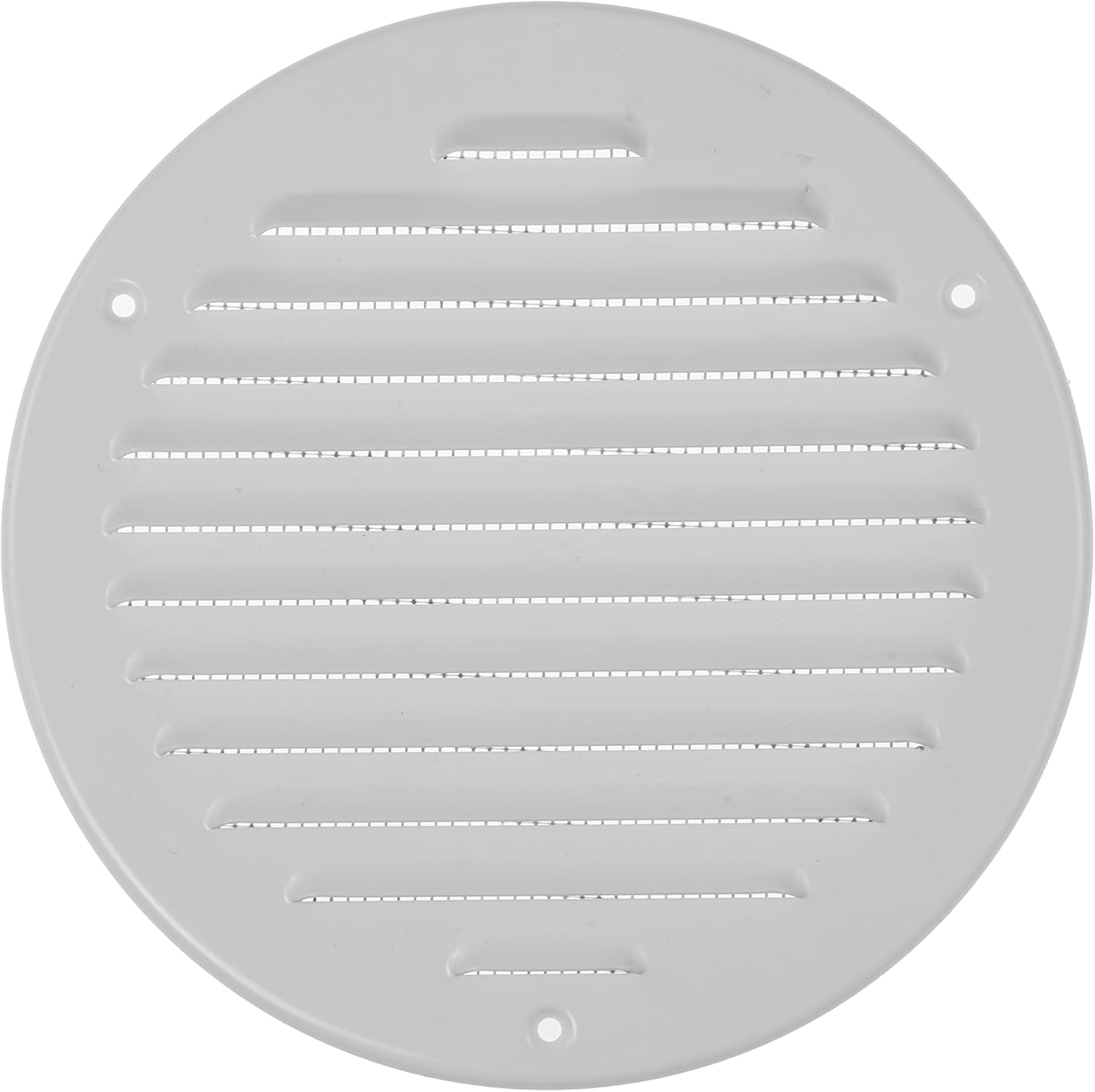 Registers, Grilles & Vents - ECOPRO VENT White Metal 6'' Inch Round Ventilation Grille - Inside/Outside use - (Grille: 6''Ø/Cover Area: 7.25''Ø) - Air Vent Louver - Available 4 Sizes / 2 Types / 1 Color.