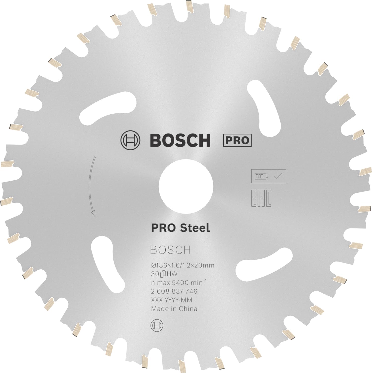 Bosch 1x PRO Steel Circular Saw Blades for Cordless Hand-Held Dry Cutters (for Steel, Ø mm, Professional Accessory Hand-Held Dry Cutter)