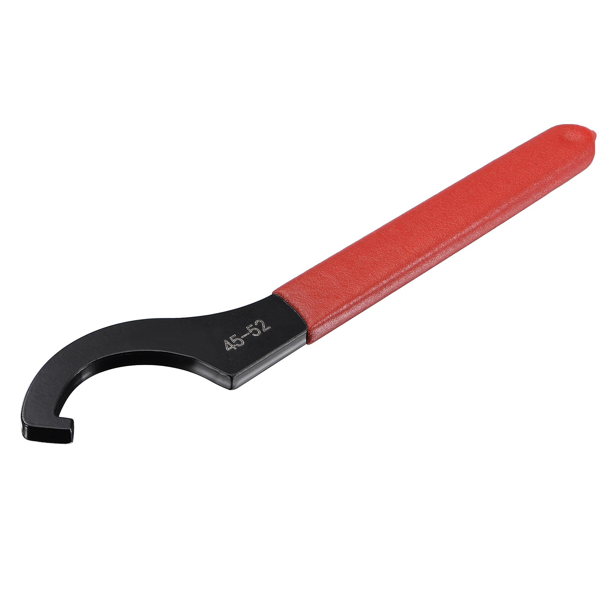 sourcing map C Hook Spanner Wrench Collet Chuck for 45-52mm Round Nut, with Red Non-Slip Handle