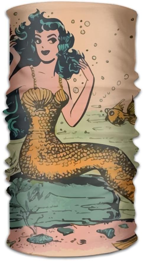 Vintage Little Mermaid Unisex Fashion Quick-drying Microfiber Headdress Outdoor Magic Scarf Neck Neck Scarf Hooded Scarf Super Soft Handle
