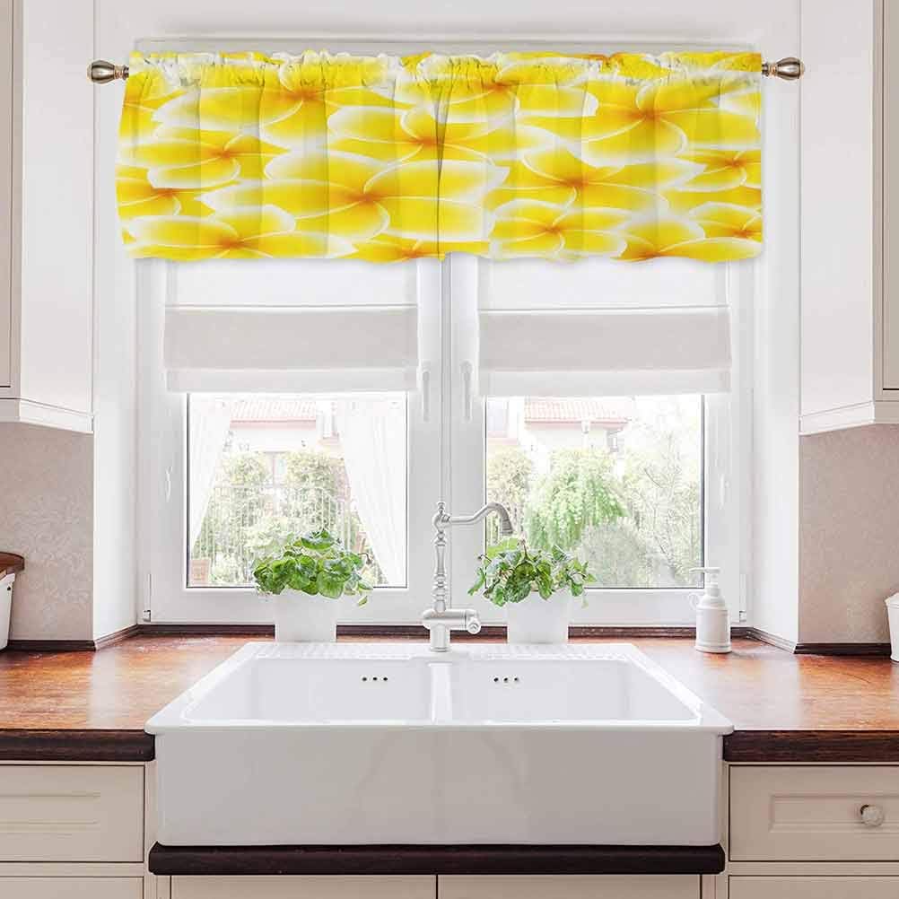Carmaxs - Cenefas amarillas para ventanas, diseño de flores de Plumeria