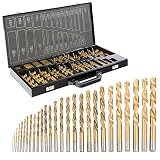Twist Drill Set 230 pcs Bit Kit With Case 0.039''~0.512'' 4241 HSS DIN338 TITAN-Metal Storage Case