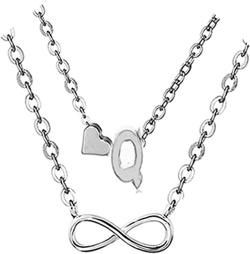 Dcfywl731Infinity Heart Letter Anklets For Women Silver Chain Ankle Initial Bracelet Jewelry Gift Ladies Bracelets(Q)