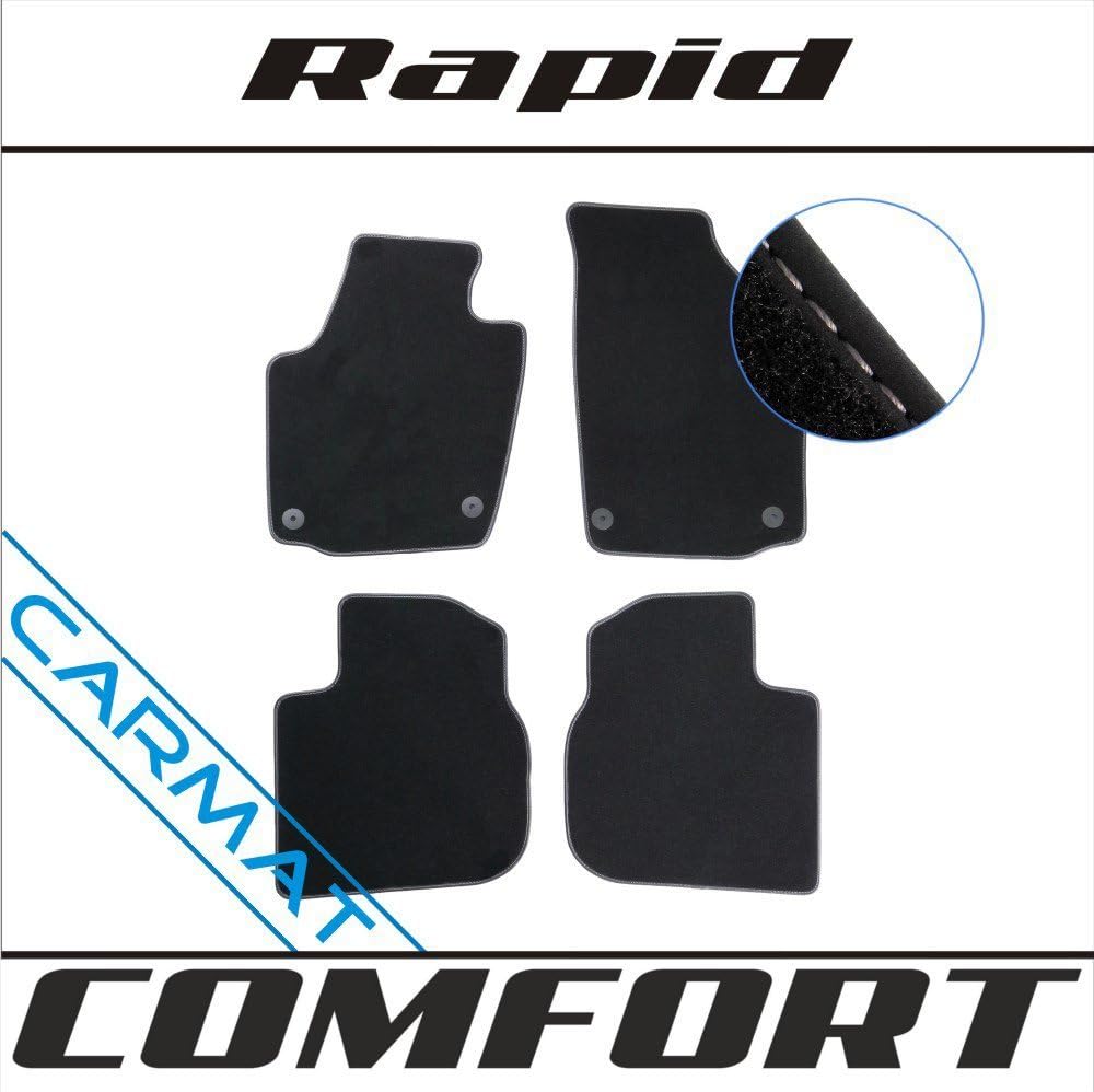 Kit 4 Tappetini Per Fiat Nuova Panda (2012-2016), Con Logo Ricamato