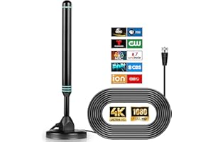 BTFDREEM TV Antenna， TV Antenna Indoor, HD Antenna for Smart TV and All TV,TV Antenna for Local Channels,Support 4K 1080p with Signal Booster Antenna TV Digital HD Indoor & Outdoor- 15FT Coax HDTV Cable