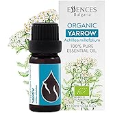 Essences Bulgaria Organic Yarrow Essential Oil 1/3 Fl Oz | 10ml | Achillea millefolium | 100% Pure and Natural | Undiluted | Therapeutic Grade | Family Owned Farm | Steam-Distilled | Non-GMO | Vegan