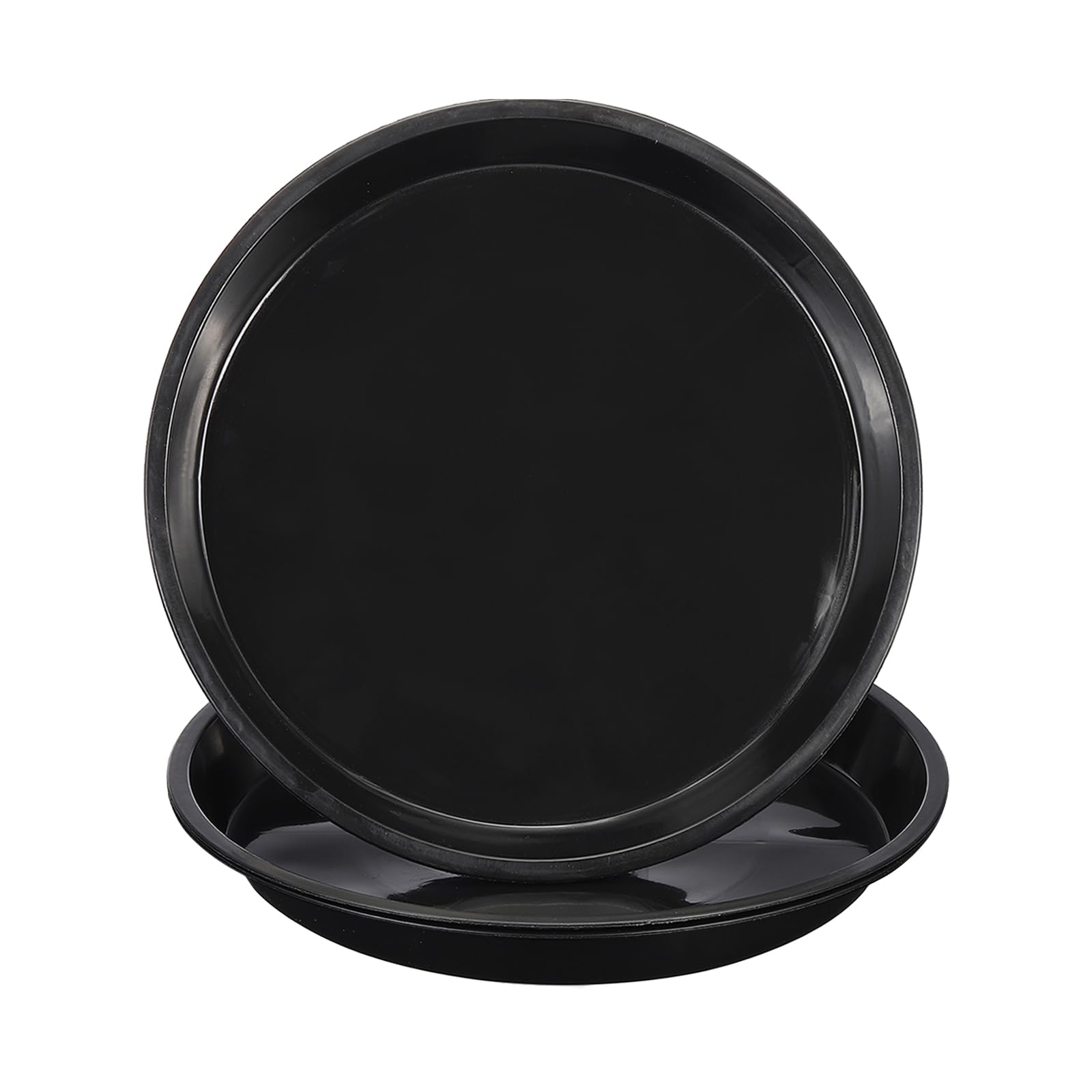 PATIKIL 3 Pack Plastic Plant Saucer, 15 Inch/38.5cm Plant Tray for Pots Round Plant Dish Plant Drip Trays Water Tray for Indoors Outdoors Garden, Black