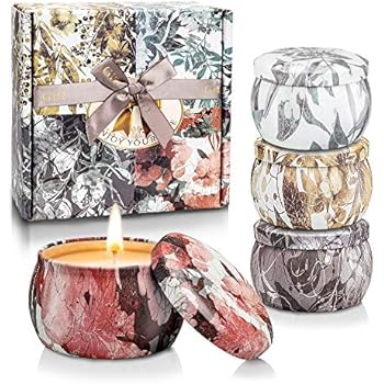 YINUO LIGHT Scented Candles Gifts Set for Women Aromatherapy Candles Stress Relief, Upgraded Large Tin of Soy Candle Scented Lavender Candle, Gifts for Women Birthday Gifts