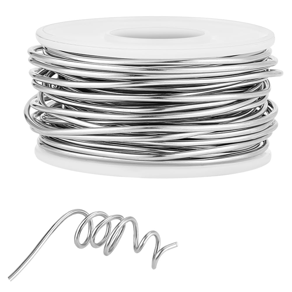 AHANDMAKER 32.8 FT 15 Gauge Stainless Steel 316L Wire, 1.5mm Soft Stainless Steel Wire, Round Metal Craft Wire for Sculpting, DIY Jewelry Making, Crafting