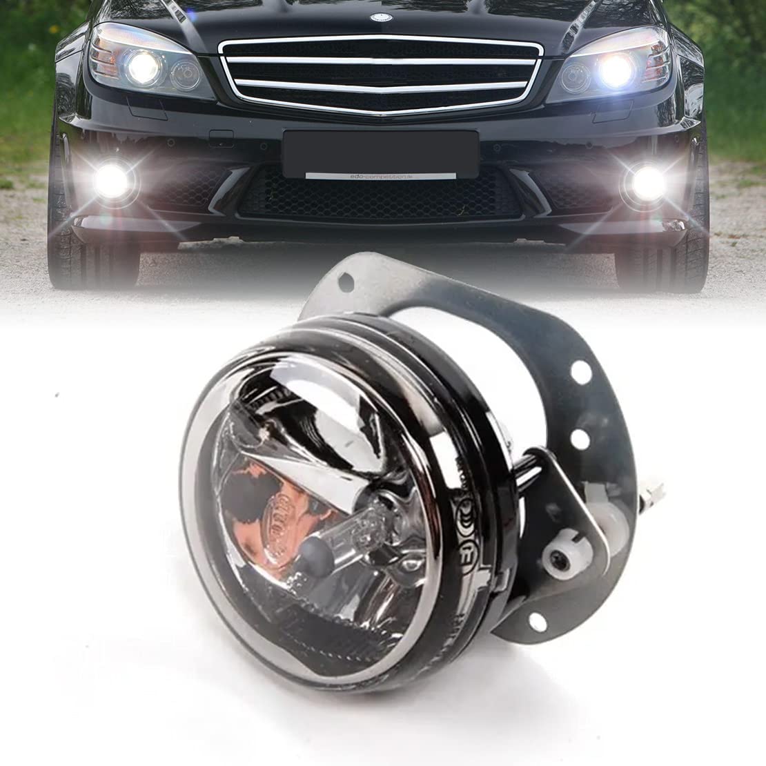 SKUNTUGUANG 1 Pcs Front Bumper Silver Fog Light Compatible with Benz W204 W251 W164 (right)