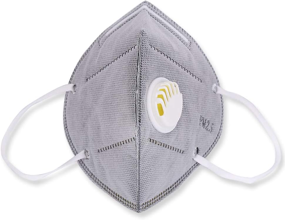 YFZYT 10 Pcs Disposable Foldable Breathable Face Masks with Adjustable Earloop and Respirator Prevent from Dust Fog Haze Virus Flu Plain PM 2.5 - Grey