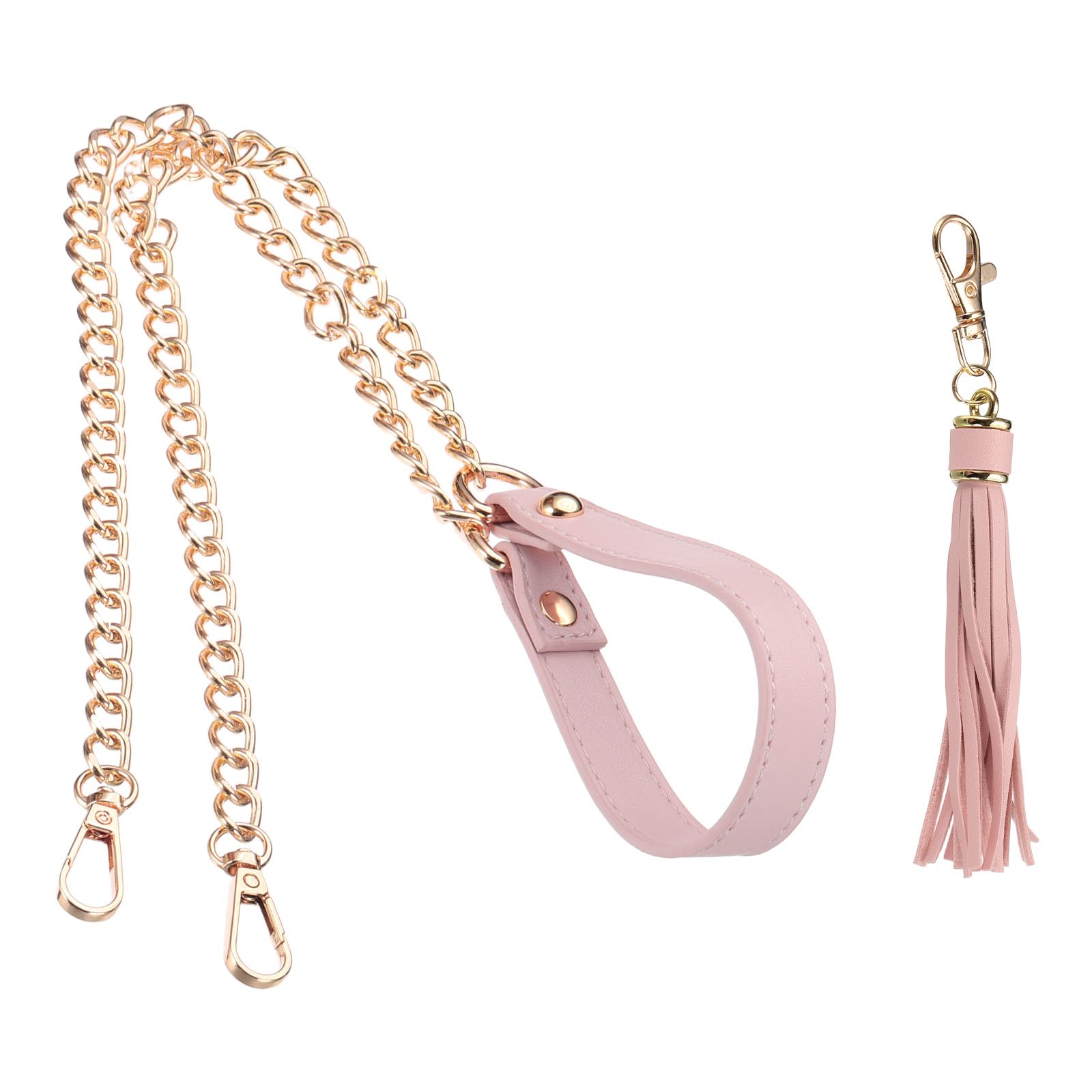 Photo 1 of PATIKIL Purse Chain Strap, 39 Inch Leather Chain Straps Purse Strap Replacement with Tassel for Crossbody Bag Handbag Woman, Pink/Gold