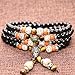 AmorWing Natural Obsidian and Lotus Seed Buddhist Prayer Beads Tibetan Mala Necklace Bracelet