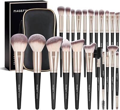 MAGEFY 22Pcs Professional Makeup Brush Set with Bag Premium Synthetic Bristles