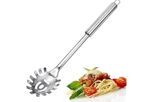 Pasta Fork, Pasta Spoon, Spaghetti Sever, Durable Stainless Steel Pasta Server, Spaghetti Spoon Server, Heat Resistant, 12 in
