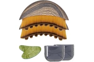 Lymphatic Contour Face Brush- Dry Drainage Facial and Neck Massage Brusher with Gua Sha Tool, Soft Bristle Massager Gift for 