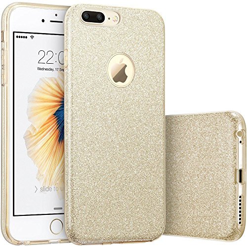 iPhone 7 Plus Case,Eraglow iPhone 7 Plus Back Cover Sparkle Shinning Protective Bumper Bling Glitter Case for 5.5 inches iPhone 7 Plus (Gold)