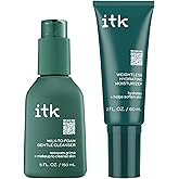 ITK Skincare Cleanser + Moisturizer Set - Milk-To-Foam Face Wash Cleanser + Weightless Hydrating Moisturizer for Smooth and Nourished Skin - Helps Remove Makeup + Hydrate Skin - Skincare Gift Set