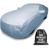 iCarCover 15-Layer Premium Quality All Weather Waterproof Car Cover | 100% Rain Snow UV Protection Mustang, Camaro, BMW 4-Series, E-Class, Lexu s IS [Size C10 -See Size Chart] Sky Gray
