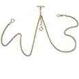ManChDa Pocket Watch Chain Double Albert Chain T-Bar Watch Chain
