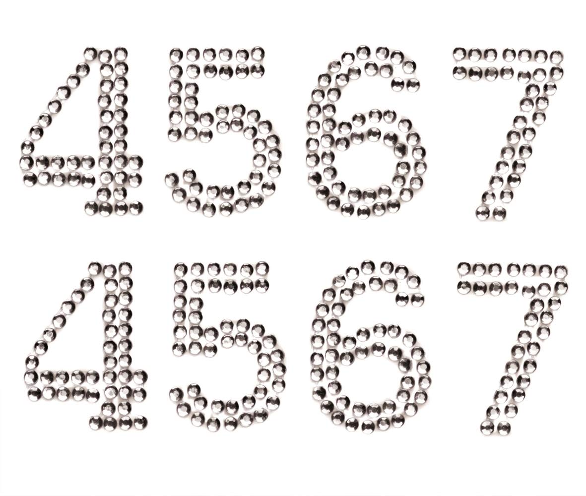 Glorex P and D Numbers 25 mm 4 7 Crystal Adhesive, Plastic, silver, 14.5 x 8.6 x 0.2 cm