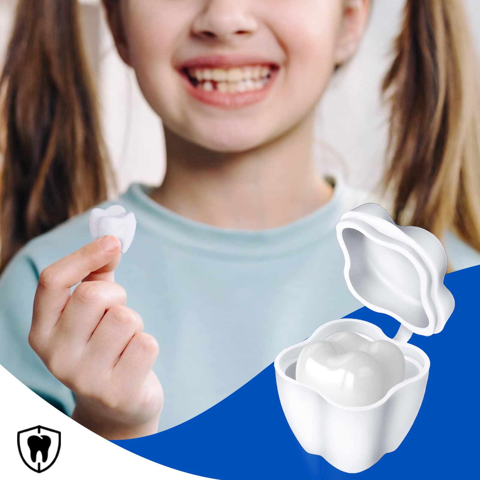 100 Pcs White Savers Plastic School Tooth Holders for Boys and Girls Fairy Box Tooth Holders for Kids Keepsake Goodie Bag Fillers Party Favor Dentist Office, 0.6 x 0.75 x 0.6 Inch