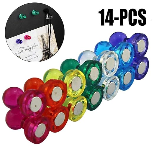 outgeek 14PCS Imán De Nevera Pin Magnético Colores Surtidos Imán ...