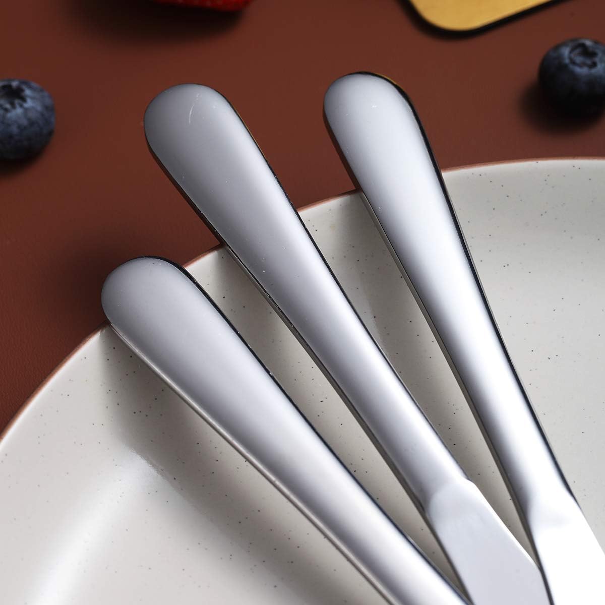 Dinner Knives Set Of 6, Berglander Stainless Steel Shiny Mirror Dinner Knife, Butter Knife Spreader Table Knives Sturdy And Dishwasher Safe: Kitchen & Dining