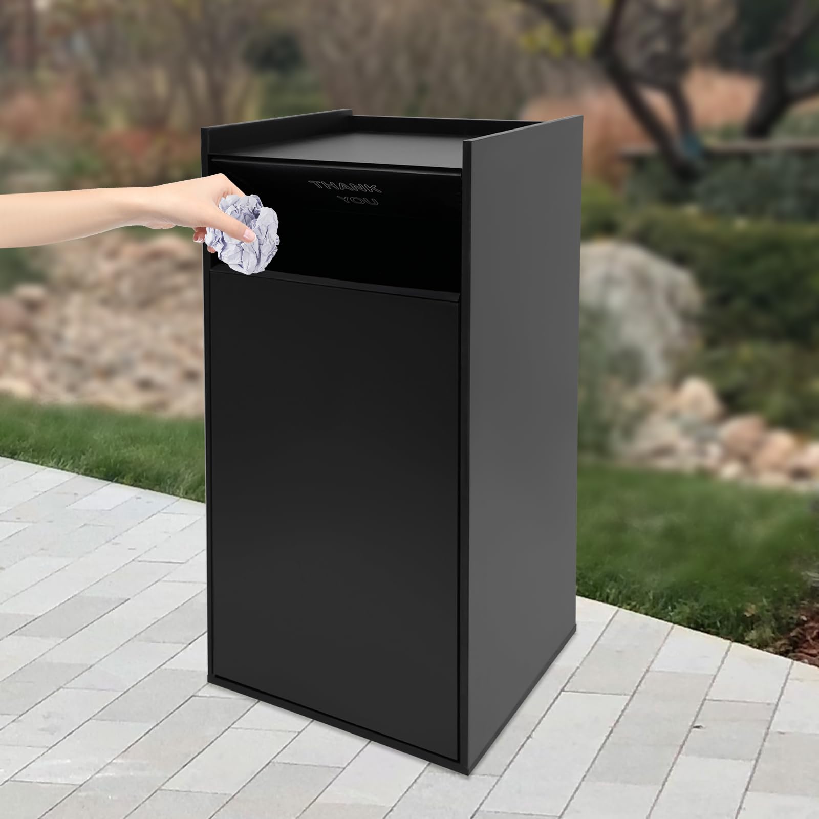 DDYOOK Restaurant Trash Bin Cabinet, 40 Gallon Wood Commercial-Grade ...