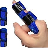 Chiroplax Trigger Finger Splints Wraps Support Brace Broken Sprained Finger Protector Straightener Arthritis Injury Relief (2 Pack)