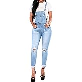 LONGBIDA Skinny Ripped Jeans Denim Jumpsuit Overalls For Women