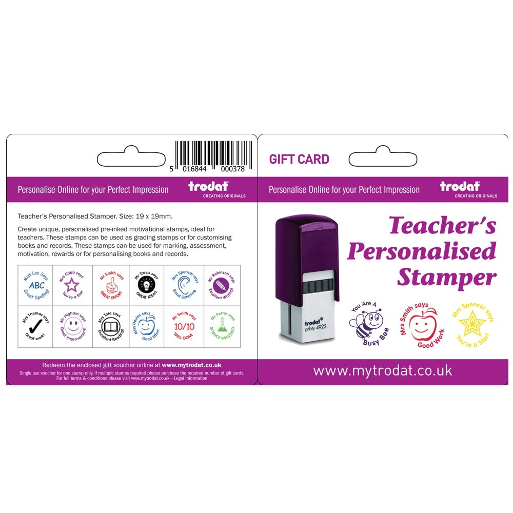 Trodat Teacher's Personalised Stamp,Black,84x33x78mm