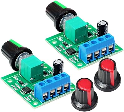 Gebildet 2pcs PWM Low Voltage DC Motor Speed Controller 1.8-12V 2A 1803BK