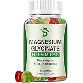 Magnesium Glycinate Gummies 400mg, High Absorption Magnesium Supplement for Adults and Kids, Calm Magnesium Gummies for Sleep,Relaxation, Stress Relief Sugar Free 80 Raspberry Gummies