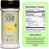 Literally Sour Powder | Levels of Sour &bull; Made in USA &bull; Gluten‑Free &amp; Dye Free &bull; Ideal for Fruits, Drinks, Lemonade &amp; Candy (Level 2)