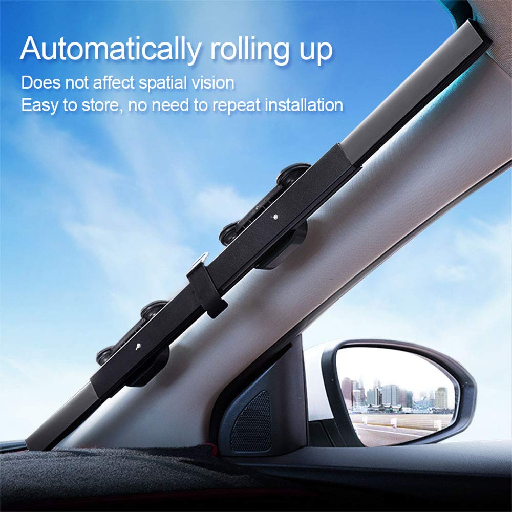 LOCEN Car Retractable Windshield Visor Shutter Blinds,Car Sun Shades Cover, Front Window SUV Protector for Universal Motor Vehicles