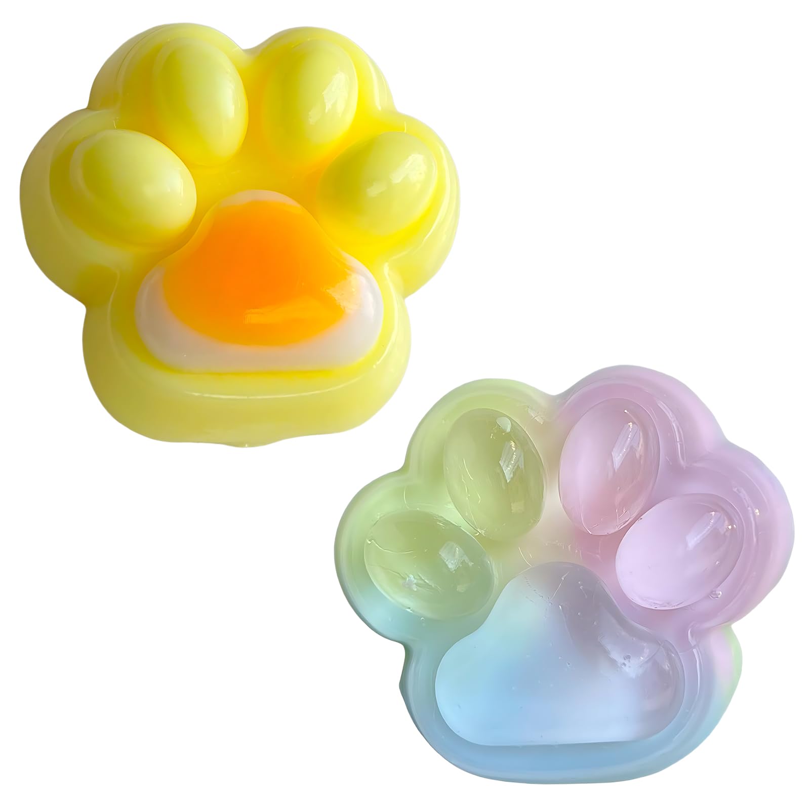 Photo 1 of 2PCS Taba Squishy?Cat paw?Very Sticky and Soft Squishy?Various Styles taba Squishy paw?with Cartoon Box?Surprise Gift for Kids and Adults.(Three-Colour?Egg)