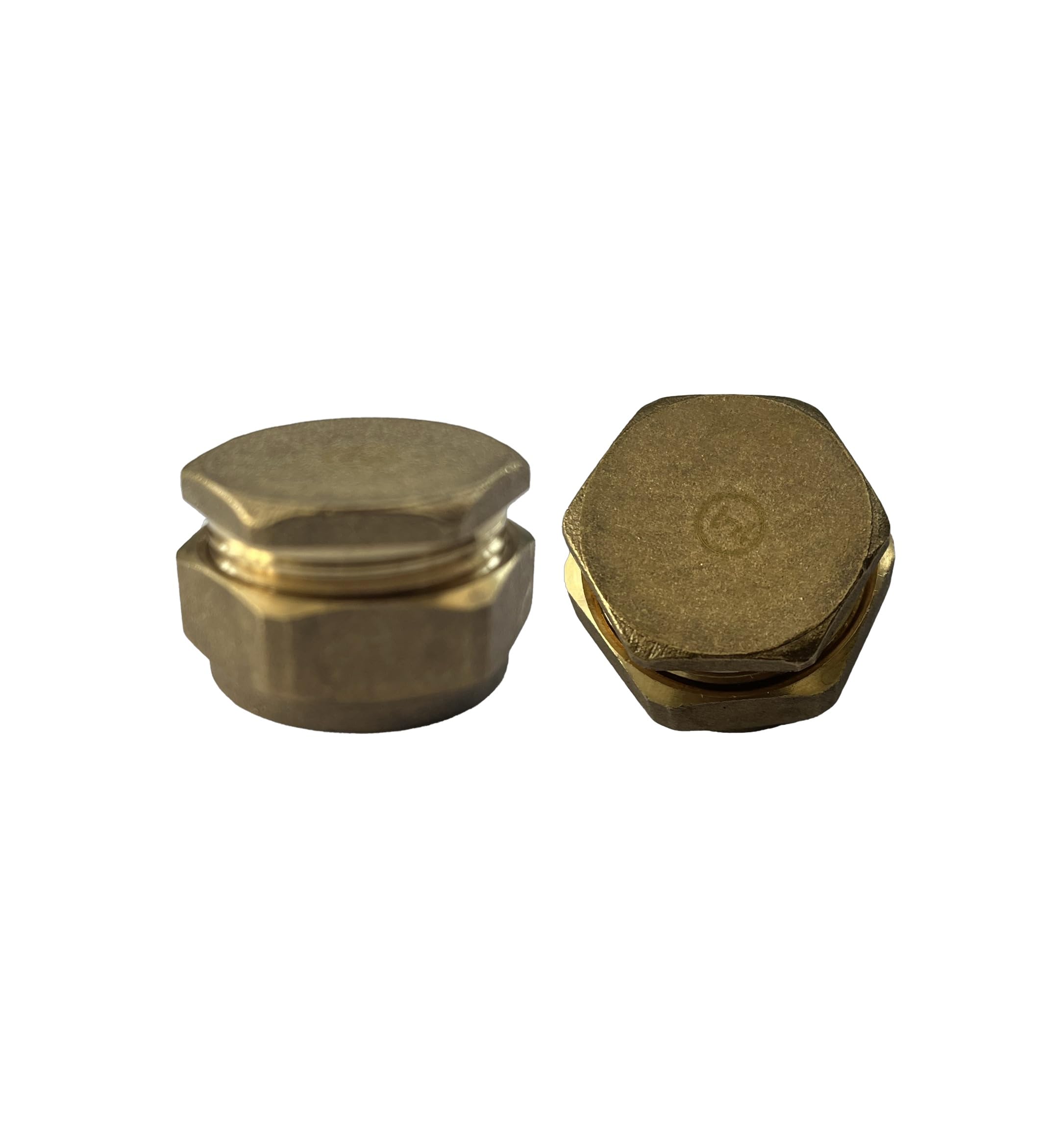 WRAS 22mm Brass Compression Stop End Blank Cap for Copper Pipe - Pack of 2, WRAS and BS EN 1254-2 Certified Plumbing Fittings, Copper Pipe Fittings, End Caps