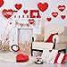 KUUQA 28 Pieces Valentine's Lawn Decorations Valentine's Day Hanging Hearts for Valentine' Day Decoration Wedding and Party Supplies, Red