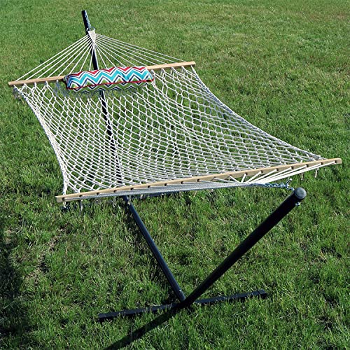 Sunnydaze Rope Hammock with Stand Combo 275Pound Capacity Includes