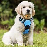 rabbitgoo Dog Harness Medium No Pull Reflective Adjustable Vest Blue M view 9