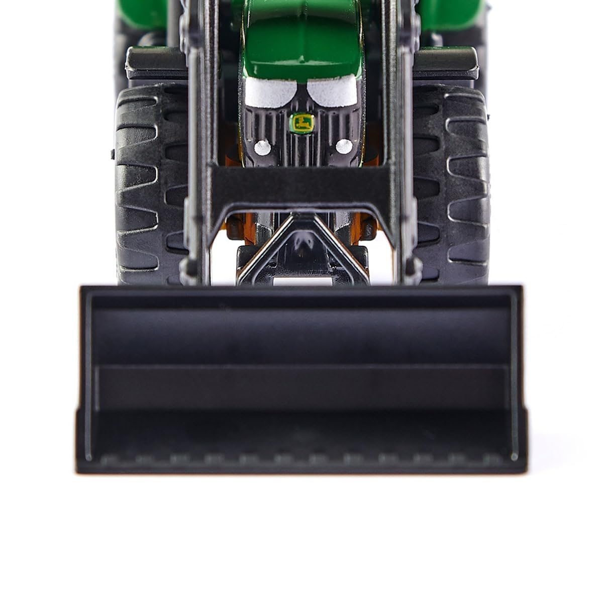 Siku 1395, John Deere Traktor mit Frontlader, Grün, Metall/Kunststoff, Bereifung aus Gummi, Beweglicher Frontlader 3