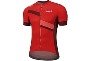 Santic Men's Cycling Jersey Shorts Sleeve Tops Pro Road Bike Bicycle Shirt Full Zip UPF 50+ MTB Jersey with Pockets