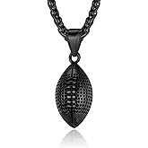 ChainsPro Men Ball Pendants Sports Chain Necklace, Stainless Steel Soccer/Baseball/Football Lover Necklaces for Men, Silver/Gold Plated/Black, Trendy Sport Fan Jewelry Send Gift Box
